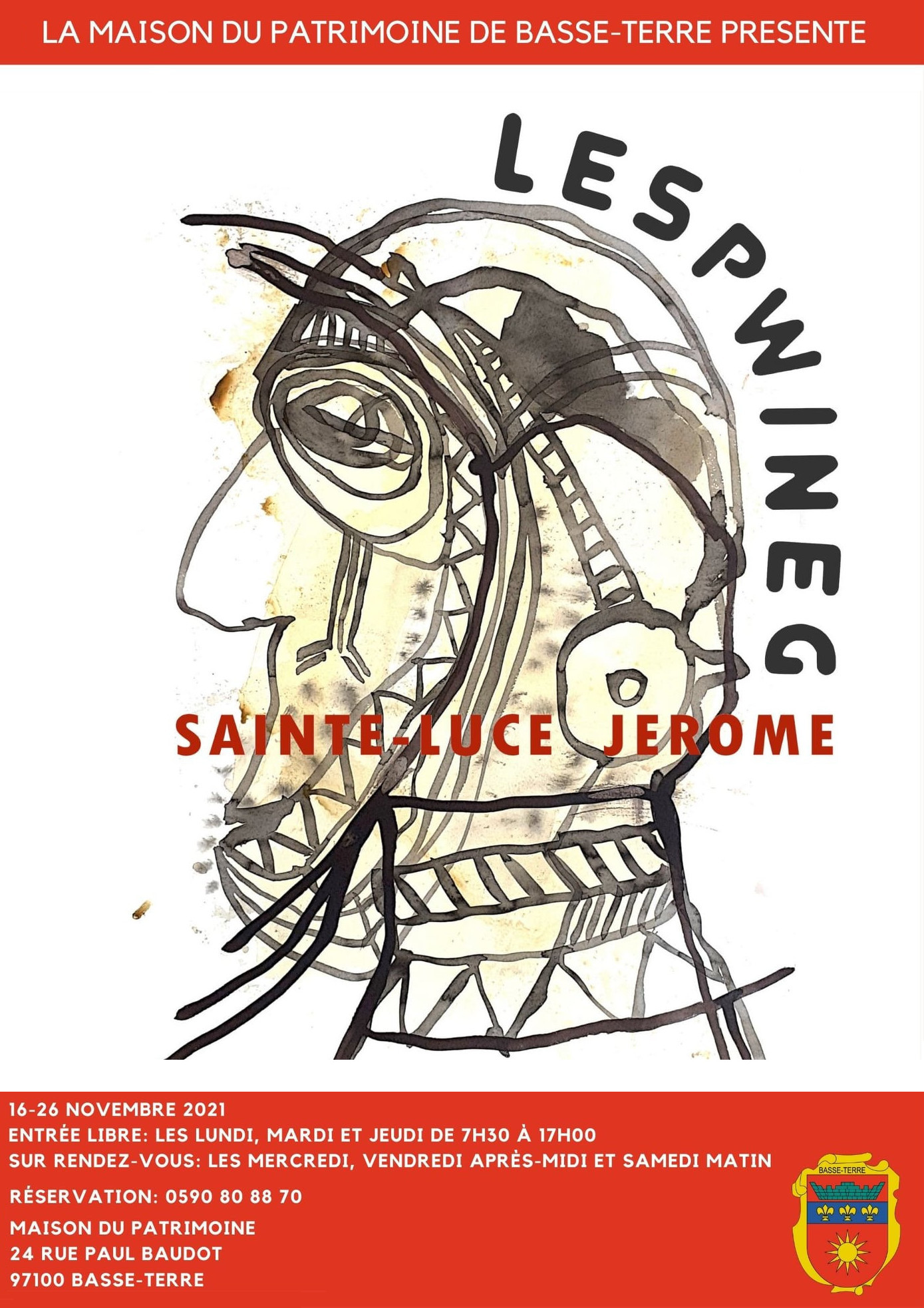 Exposition LESPWINEG de Jérôme Sainte-Luce à la Maison du Patrimoine de Basse-Terre
